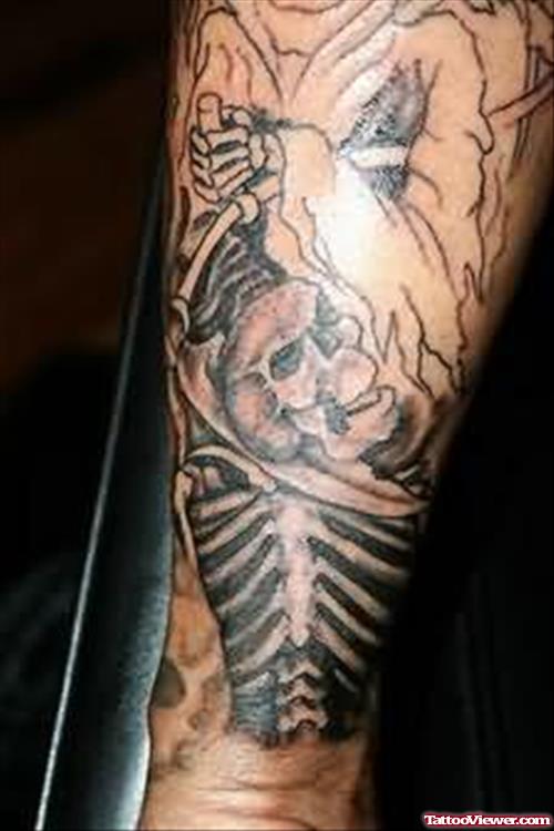 Dreadful Death Tattoo On Arm