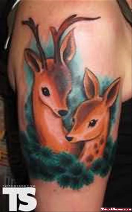 Deer And Fawn Tattoo
