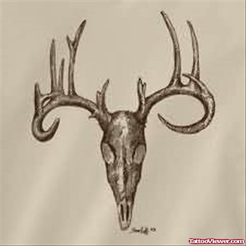 Deer Skull Tattoo Design