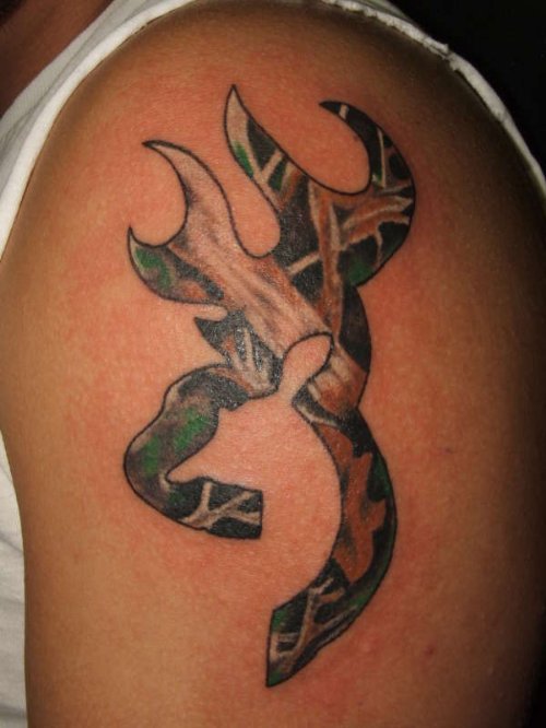 Deer Horns Tattoo On Shoulder