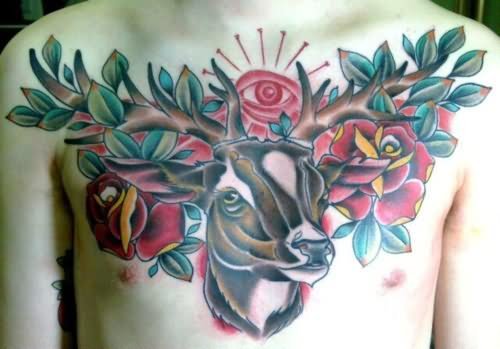 Crazy Deer Tattoo