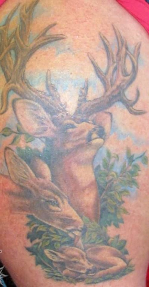 Tattoo Of A Mom Deer