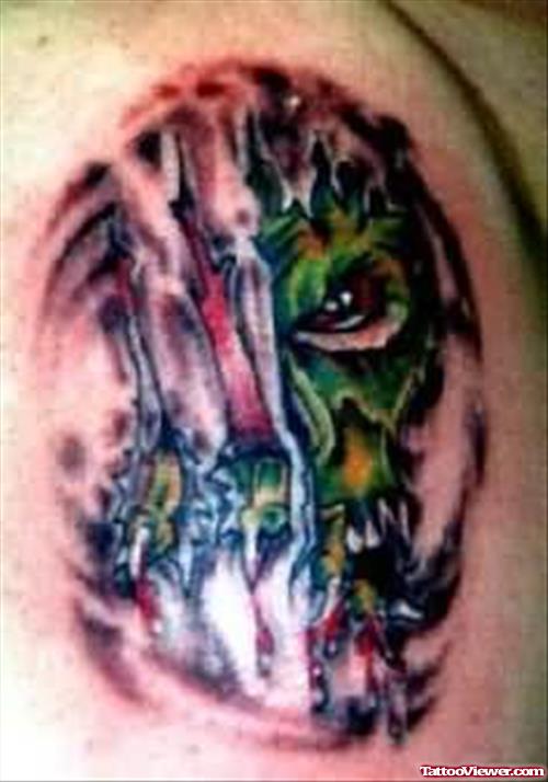 Scary Head Demon Tattoo