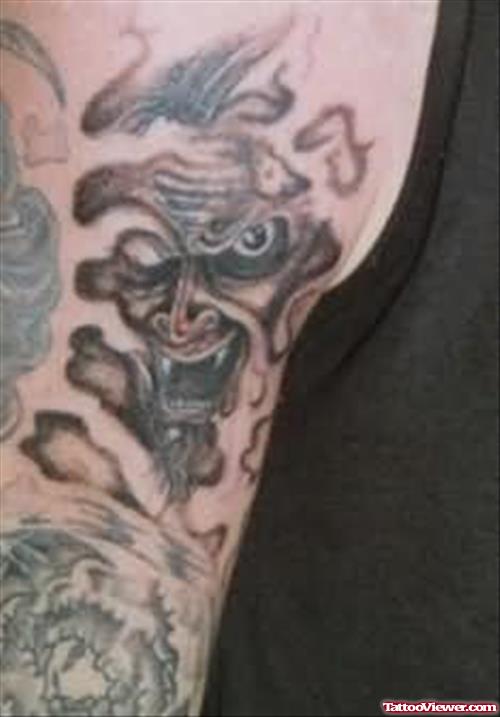 Terrific Demon Tattoo On Muscles