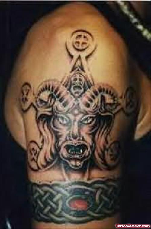 Shoulder Demon Tattoo