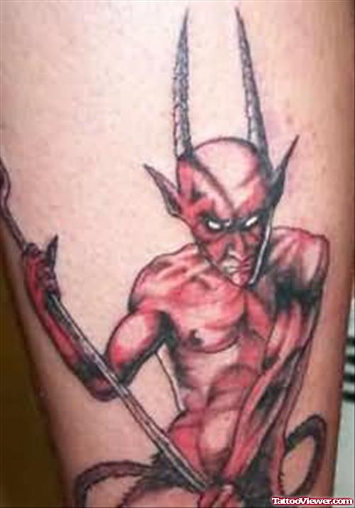 Terrific Red Ink Demon Tattoo