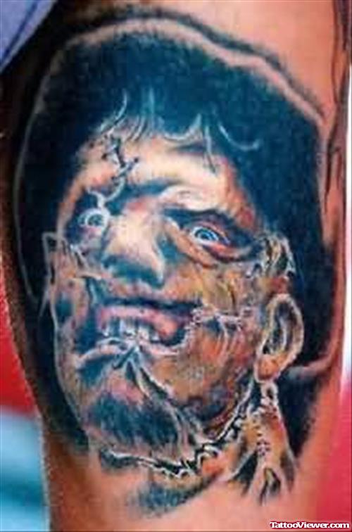 Scary Face Demon Tattoo
