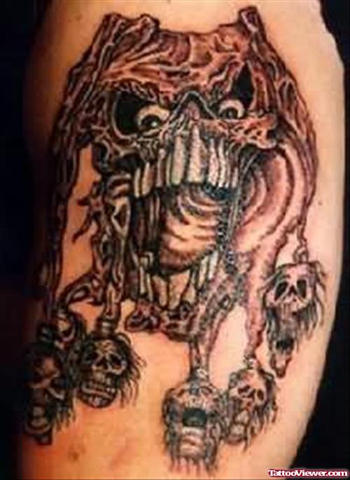 Terrific Demon Tattoo On Shoulder