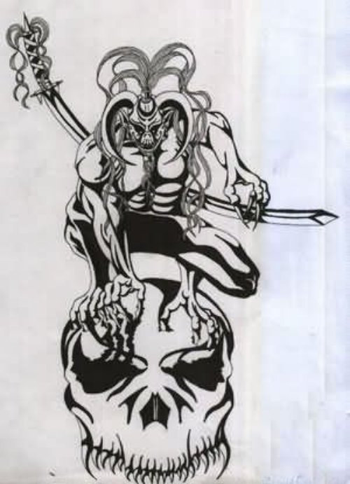 Amazing Skull Demon Tattoo Design
