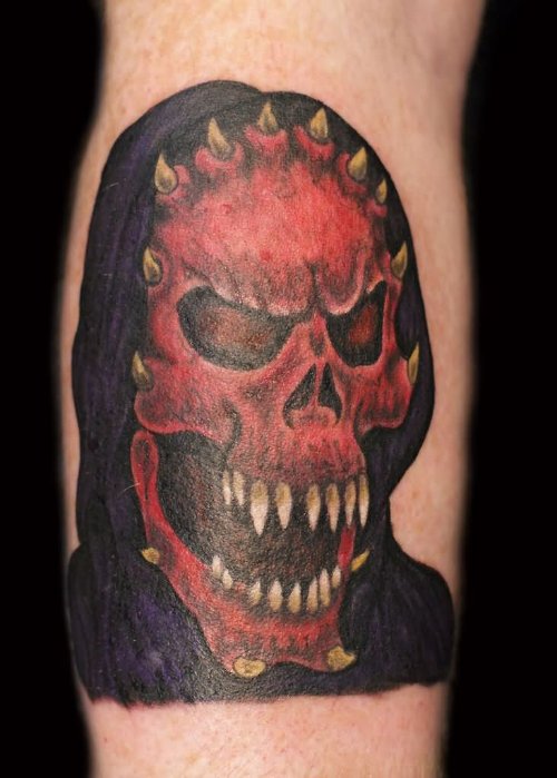 Scary Demon Skull Tattoo