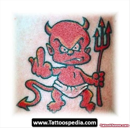 Red Ink Devil Tattoo For Men