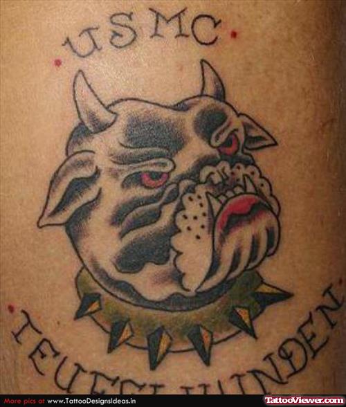 Military USMC Devil Dog Tattoo Design