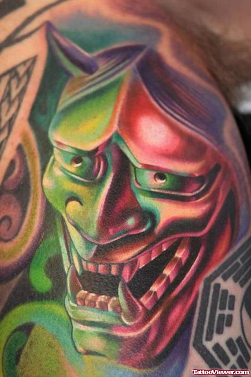 Red & Green Devil Tattoo Design