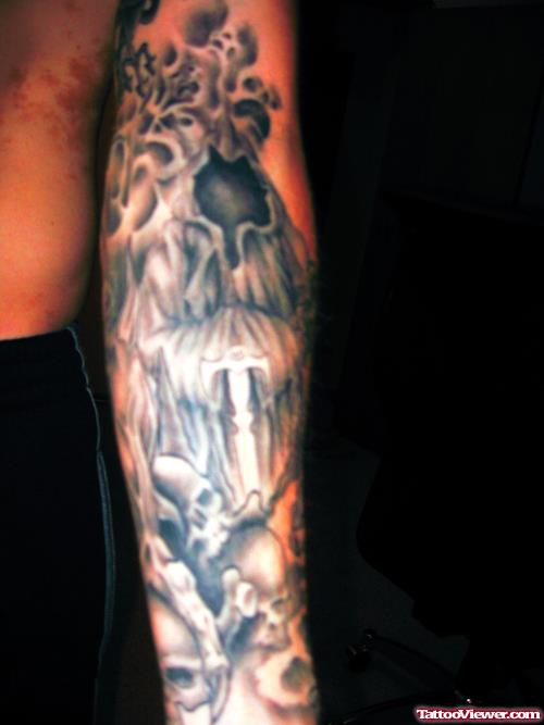 Left Sleeve Devil Tattoo