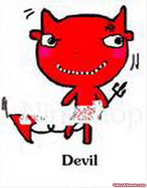 Awesome Devil Kid Tattoo Design