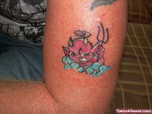 Easter Lil Devil Tattoo On Muscles