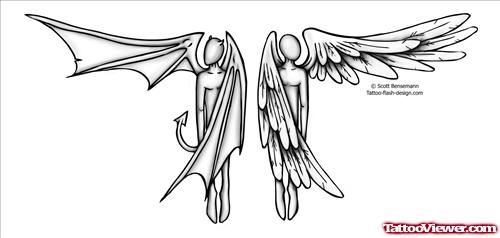 Devil n Angels Tattoo Design