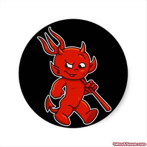 Red Ink Devil Tattoo Design