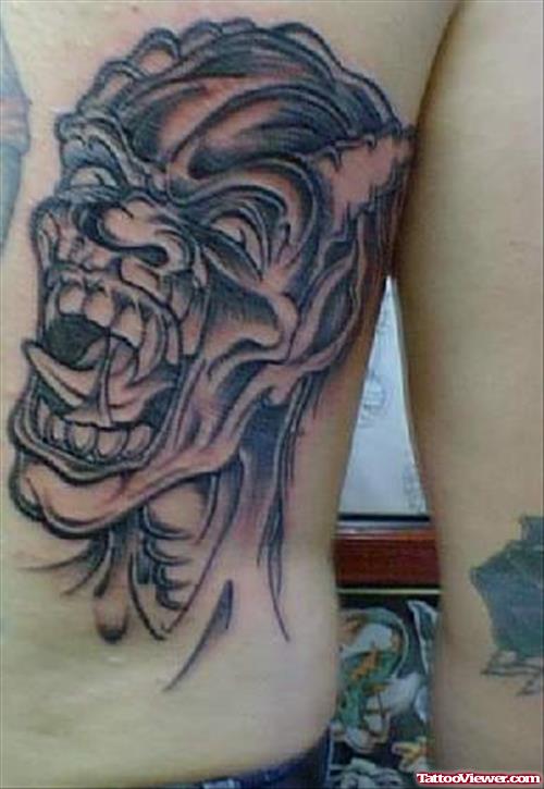 Grey Ink Devil Tattoos Design