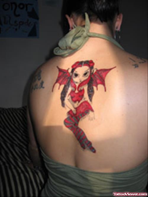 Devil Tattoo On Back Body