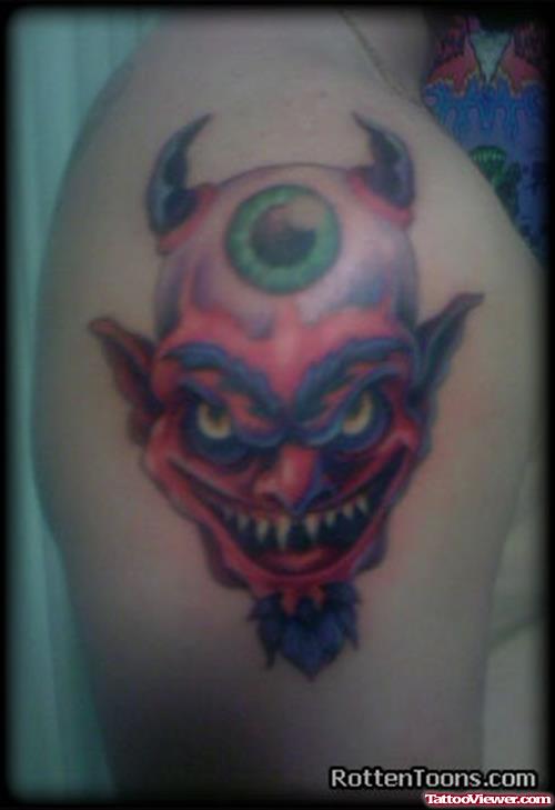 Devil Tattoo On Shoulder