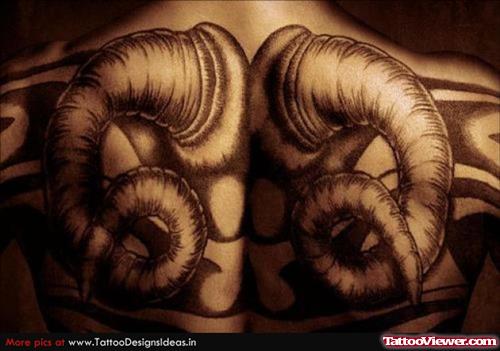 Amazing Devil Horns Tattoo