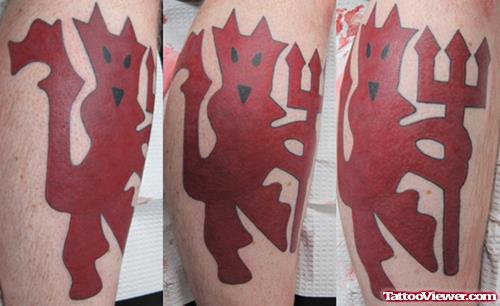 Awesome Red Devil Tattoo Design