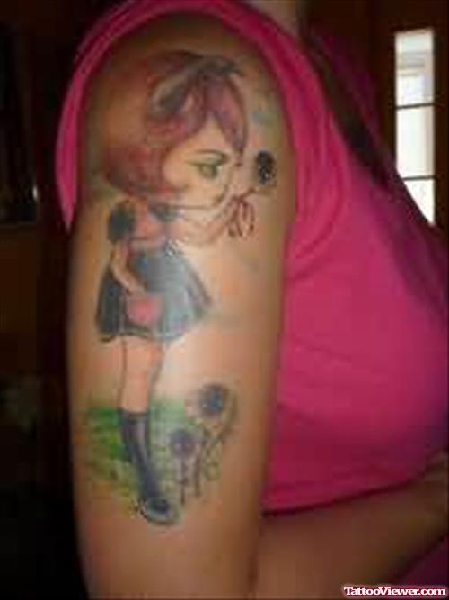 Girl In Devil World Tattoo