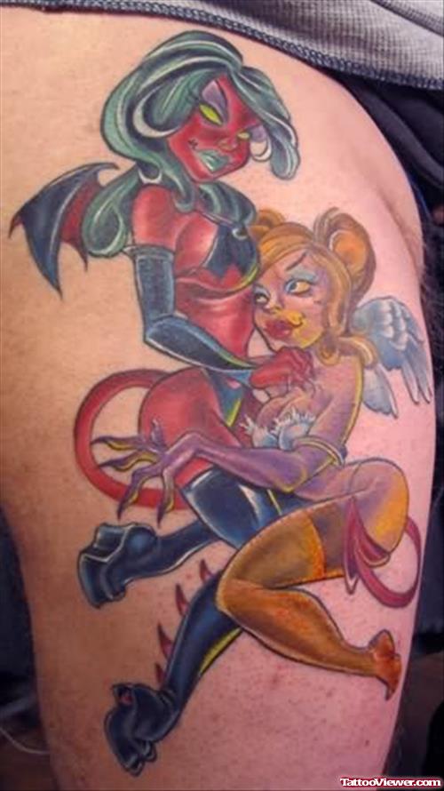 Devil Boy And Girl Tattoo.