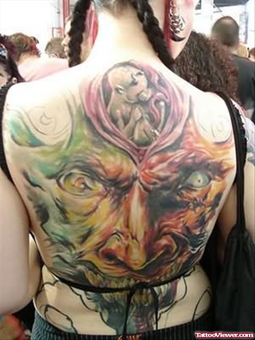 Superb Devil Tattoo On Back