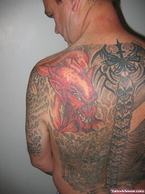 Skull Devil Tattoo For Men