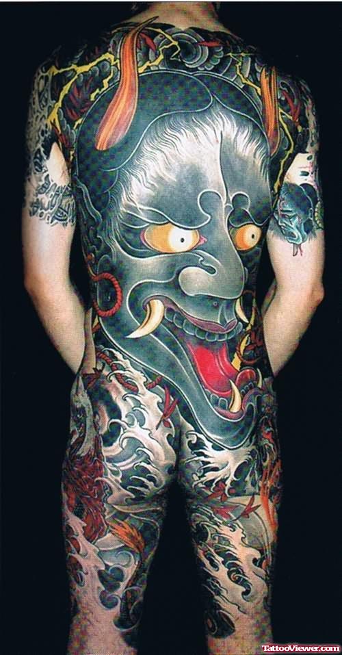 Amazing Demon Tattoo on Back