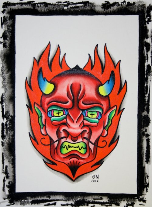 Devil Head Tattoo Image