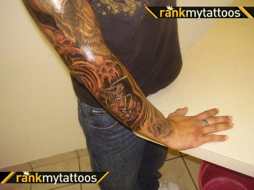 Devil Tattoo On Man Right Sleeve