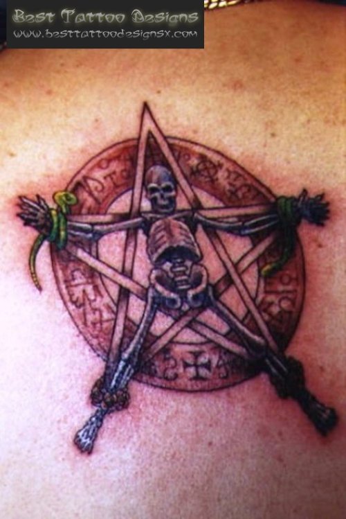 Devil Skeleton And Star Tattoo