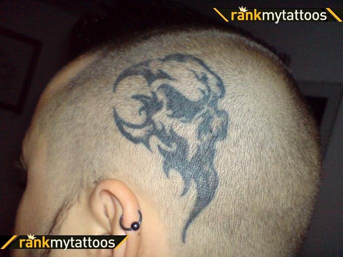 Devil Tattoo On Head