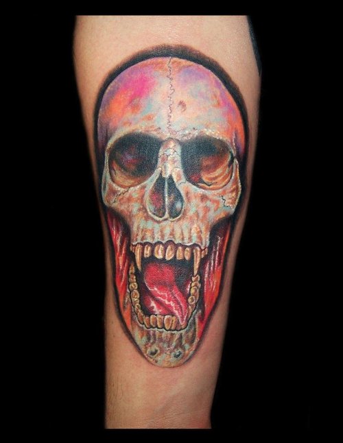 Skull Devil Tattoo On Sleeve