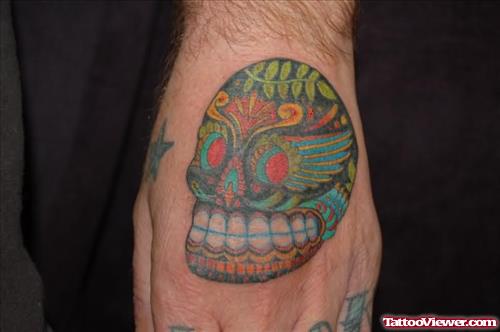 Dia De Los Muertos Skull Teeths Tattoo