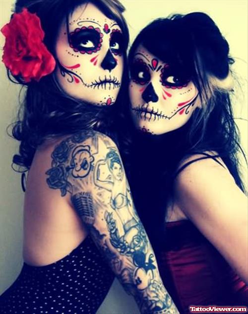 Dia De Los Muertos Tattoo for Girls