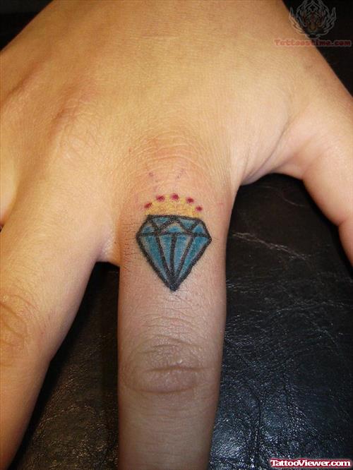 Sparking Diamond Ring Tattoo