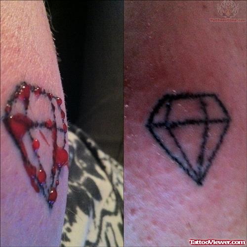 Diamond And Blood During Tattooing