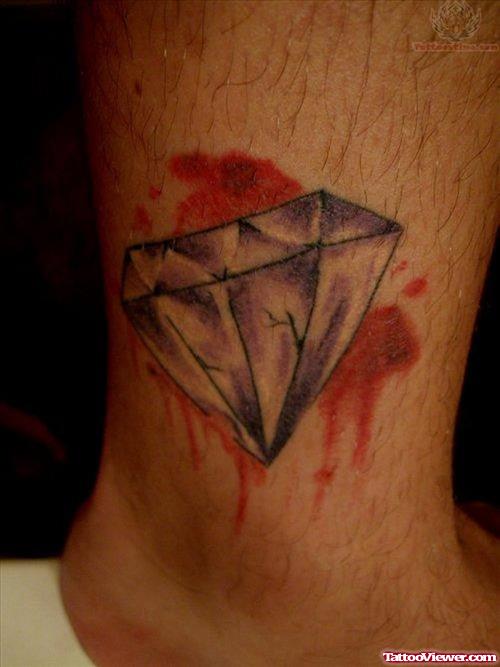 Blood And Diamond Tattoo On Ankle