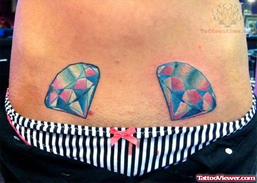Diamonds Tattoos On Belly