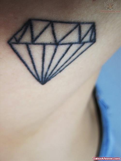 Black Outline Diamond Tattoo