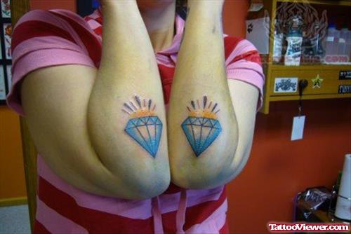 Diamond Tattoos On Elbow