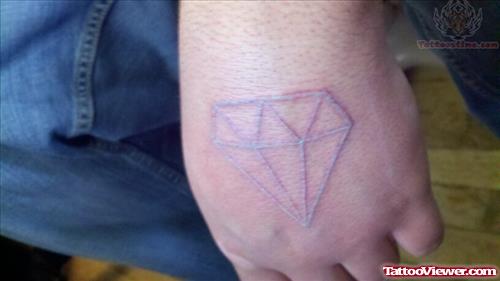 Light Blue Diamond Tattoo On Hand