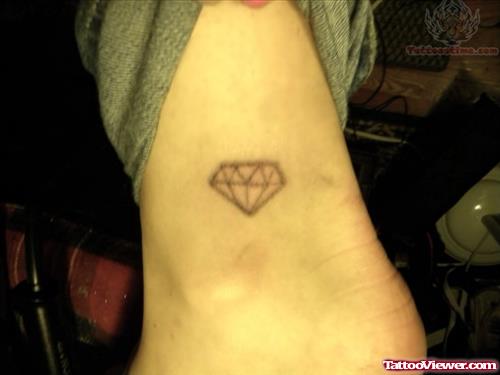 Crystal Diamond Tattoo On Ankle