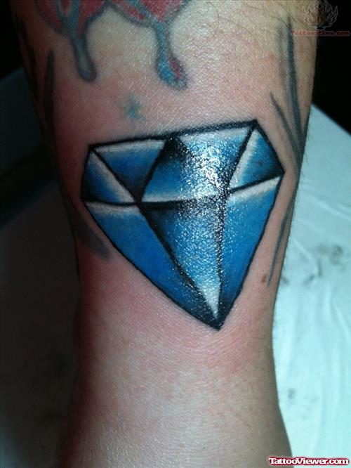 Dark Blue Crystal Diamond Tattoo