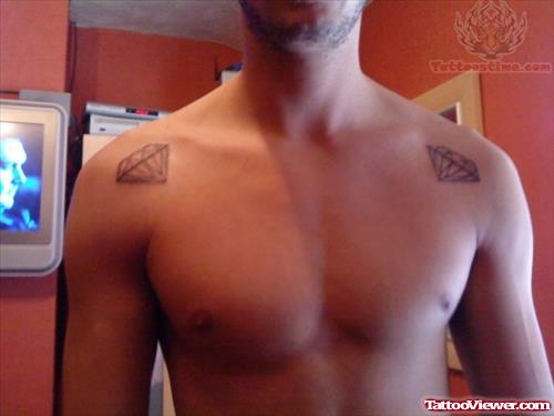 Diamond Tattoos On Both Shoulders