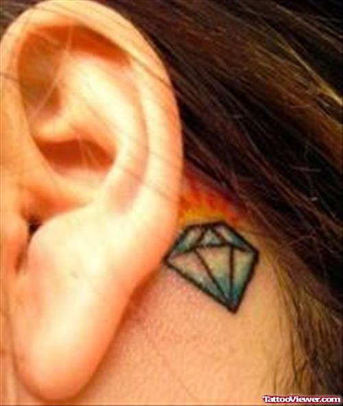 Small Diamond Tattoo Behind Ear
